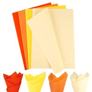 Koogel 112PCS Orange Tissue Paper, 20inches Fall Colored Tissue Paper Bulk Gift Wrapping Paper for DIY Crafts Thanksgiving Autumn Gift