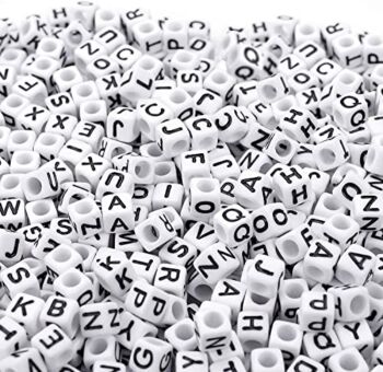 500PCS White Letter Beads Alphabet Beads for Jewelry Making DIY Necklace Bracelet (6mm) | The Storepaperoomates Retail Market - Fast Affordable Shopping