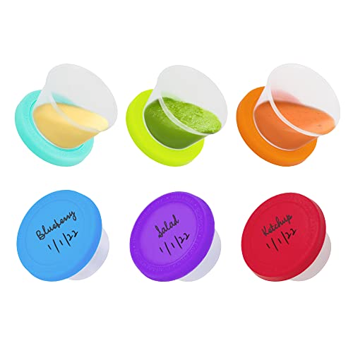 Sophico Salad Dressing Container To Go, Small Condiment Container with Leakproof Silicone Lids, 1.6oz Mini Sauce Dipping Cups Dips Food Storage for Kids Lunch Box Picnic Travel (6 PACK) | The Storepaperoomates Retail Market - Fast Affordable Shopping