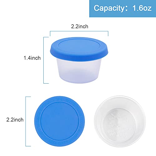 Sophico Salad Dressing Container To Go, Small Condiment Container with Leakproof Silicone Lids, 1.6oz Mini Sauce Dipping Cups Dips Food Storage for Kids Lunch Box Picnic Travel (6 PACK) | The Storepaperoomates Retail Market - Fast Affordable Shopping