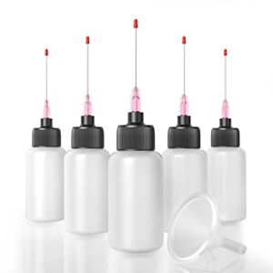 5 Pcs Oil Applicator (1 OZ), Medical Grade LDPE Needle Oiler, Precision Gun Oil Bottle with Extra Long 1.5 Inch Stainless Needle Tip – Easy to Use for Gun Oil, Crafts, Hinges, Sewing Machines and More