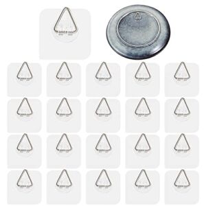 Wall Plate Hanger Display Holder – 20 Pack Invisible Vertical Plate Holders – Plastic Plate Hangers for The Wall – 2.4 Inch Adhesive Picture Hanger – Hanging Hooks for Decorative Plates and Wall Art