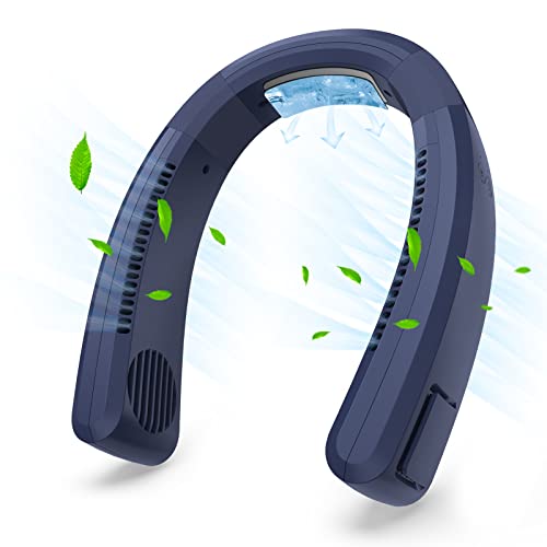 Neck Fan Portable Neck Air Conditioner Rechargeable 4000mAH Battery, Bladeless Neck Fans Neck Cooler for Women Man Personal Fan for Your Neck Cooling Device 3 Speeds Fan and Semiconductor Cooling Chip | The Storepaperoomates Retail Market - Fast Affordable Shopping