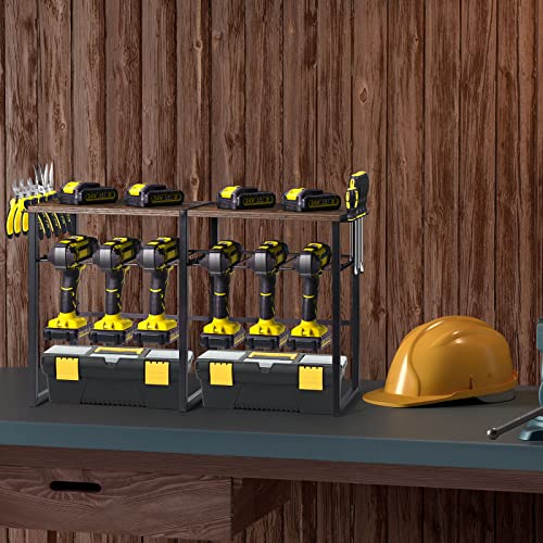 OUSHENG Bench Top Power Tool Organizer with 6 Drill Holders, Garage Organization and Storage, Christmas Gifts for Men Dad, Cordless Tool Utility Rack Battery Charging Station for Workbench, Workshop | The Storepaperoomates Retail Market - Fast Affordable Shopping