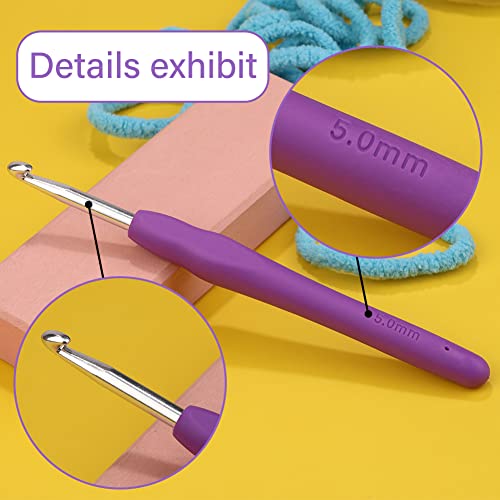 5 mm Crochet Hook, Ergonomic Handle for Arthritic Hands, Extra Long  Knitting Needles for Beginners and Crocheting Yarn (5 mm) | The Storepaperoomates Retail Market - Fast Affordable Shopping