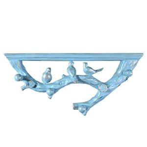 NABEIM Floating Shelves Wall Mounted, Resin Shelves for Wall Decor, Simulation Bird Wall Shelves for Bedroom, Floating Shelf for Bathroom, Hanging Shelves for Storage (Color : Light Blue)