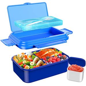 Bento Box for Kids Lunch Containers for Adults 1400ML with Removable Ice Packs and Flatware Multi Compartment Meal Prep Salad Container Leak Proof BPA Free Microwave & Dishwasher & Freezer Safe