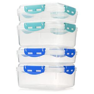 4 PCS Sandwich Containers – 100% Airtight & BPA-Free & Microwave and Dishwasher Safe Food Storage Containers included 2 heightened Sandwich Containers for Lunch Boxes and 2 normal version