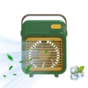 2022 Portable Air Conditioner,Small Evaporative Air Cooler with 3 Speeds,3-In-1 Personal Cooling Fan,Mini Zero Noise Coolers Humidifier,Whisper Quiet Personal Fan for Home, Office (Green)