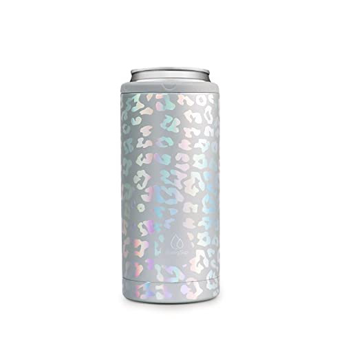 Swig Sip Skinny Can Cooler – Double Wall Stainless Steel Vacuum Insulated Can Holder for 12oz Slim Tall Beverage Bridesmaid Gift (Laser Leopard) | The Storepaperoomates Retail Market - Fast Affordable Shopping