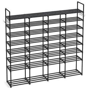 Tribesigns Large Shoe Rack Organizer Closet for Bedroom , 9 Tier 60 Pair Heavy Duty Metal Shoes Organizers with Hang Hooks for Boots, Black