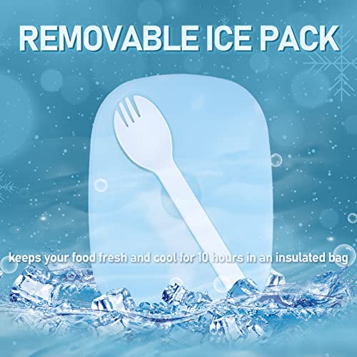 FITHOME Freezer Lunch Box Container,1.3L Reusable Salad Lunch Containers with Built-In Ice Pack & Fork,Leakproof,BPA-Free-3 Compartments for Adults/Kids | The Storepaperoomates Retail Market - Fast Affordable Shopping