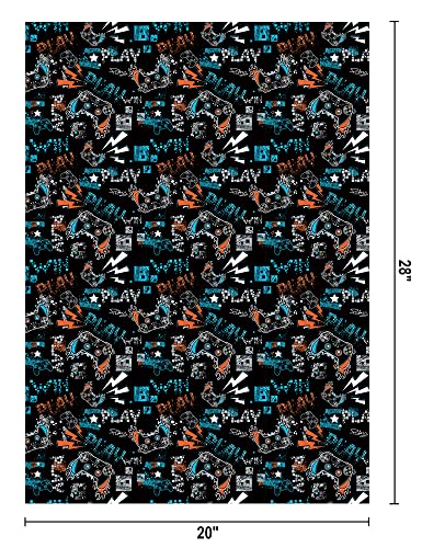Titiweet Gaming Wrapping Paper – Birthday Wrapping Paper for Boys, 12 Sheets Video Game Wrapping Paper for Pokemon/Minecraft/Mario/Fortnite Lover, 20 x 28 Inches Per Sheet | The Storepaperoomates Retail Market - Fast Affordable Shopping