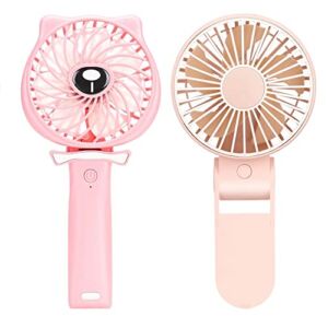 TriPole Mini Handheld Fan Bundle Rechargeable Battery Operated Portable Fan 3 Speeds Small Personal Fan for Eyelash Extension Makeup Hot Flashes