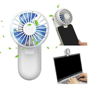 EROSHEBO Mini Clip Fan, 3 in 1 Rechargeable Portable Fan, Handheld Clip Fan for Phone, Laptop