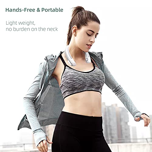 Bladeless Necklace Fan,Convenient Sports Earphone Design Necklace Fan Rechargeable USB 3 speed Surround Wind Direction Hands Free Neck Fan,Neckband Fan for Office Outdoor Travel | The Storepaperoomates Retail Market - Fast Affordable Shopping