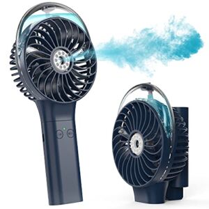 panergy Handheld Misting Fan, 3000mAh Rechargeable Personal Mister Fan- Up to 10h Cooling & 1h Misting, Foldable Portable Travel Fan with Cooling Humidifier for Camping, Office, Outdoor