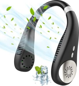 Neck Fans Portable Rechargeable – Personal Fans for Your Neck ,Upgraded Bladeless Cooling Neck Fan