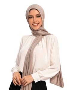 Hybeeh Hijab Scarfs for Women Premium Jersey Hijab Instant Hijab Cotton Hijab for Women Muslim (Sand)