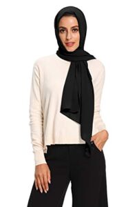 Hijab for Women Chiffon Hijab Scarfs for Women Shawl (Black)