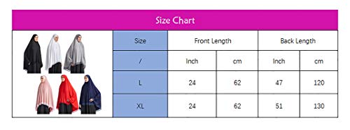 Muslim High Stretch Hijab Pure Color Half-body Cover Hijab with Lace for Praying, Pink, X-Large | The Storepaperoomates Retail Market - Fast Affordable Shopping