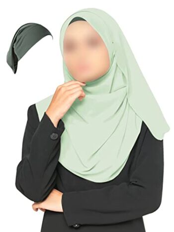 AL MADEENAH Hijab For Women and Hijab Underscarf Set Muslin Hijab Scarfs For Women and Undercap Kit | Hijab Underscarf L80 x W28 | Hajib for Women, Kit 2 pieces Hijab for Women and UnderCap (Olive) | The Storepaperoomates Retail Market - Fast Affordable Shopping