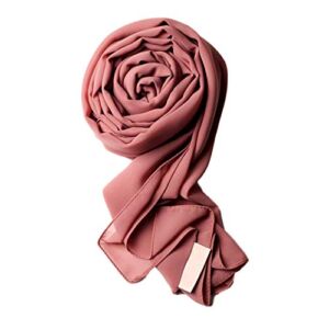 Voile Chic 8 Colors Dusty Rose Premium Chiffon Wrap Head Scarf (Non-Slip)