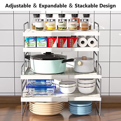 1Easylife Expandable Foil Organizer Set of 2, 3-Tier Kitchen Wrap Box Organizers Rack Adjustable Organiser Stackable Cabinet Shelf Storage for Countertop Pantry(9.84 to 15.74″ L) | The Storepaperoomates Retail Market - Fast Affordable Shopping