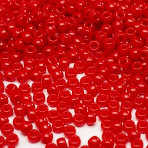 1000 Pcs Acrylic Red Pony Beads 6x9mm Bulk for Arts Craft Bracelet Necklace Jewelry Making Earring Hair Braiding (RED2)