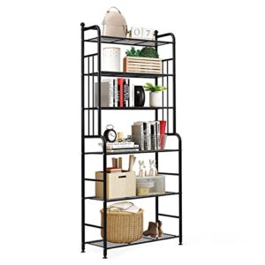 6 Tier Metal Standing Shelf Unit Storage, Upgrade Bakers Rack Pantry Shelves Organizer, Heavy Duty Shelving Unit Plant Stand Flower Display for Indoor Outdoor Laundry Balcony Living Room Kitchen