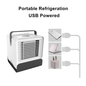 SOCUTE Air Cooler, Evaporative Cooler& Portable ConditionerHumidifier Mini-negative Ion USB Conditioning Fan, Desktop Cooler Office Refrigeration Strong, Low Noise Design with Night Light, (M1)
