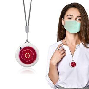 LOK FOK Wearable Air Purifier – Negative Ion Air Necklace Personal Air Purifier Necklace Air Purifier Necklace for Purify Smoke Smell, Odors, Pollen （Round Fuchsia）