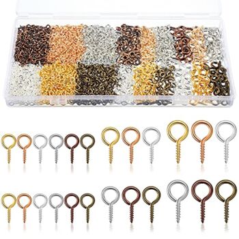 600 Pieces 6 Colors Eye Screw Hooks Small Screw Eye Pins Metal Eyelet Screws Mini Screw Eye Pin Peg Self Tapping Screw Eye Hooks for Jewelry Making DIY Art Craft (4 x 8 mm, 5 x 10 mm, 6 x 13 mm) | The Storepaperoomates Retail Market - Fast Affordable Shopping