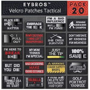 Eybros Tactical Morale Patch, 20 Bundle-Set, Military Patches Funny for Backpacks Hat Army Gears Etc.