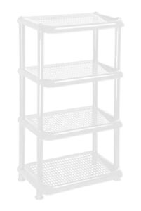 Mintra Home Light Duty Plastic Storage Racks (Rectangular Rack, White)