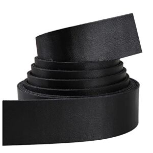 YOPITER Leather Strap ¾ Inch Wide 82 Inches Long, Leather Strip Very Suitable for DIY Arts & Craft Projects,Belts, halters,Leather Watch Straps (1.9x210cm), Black)