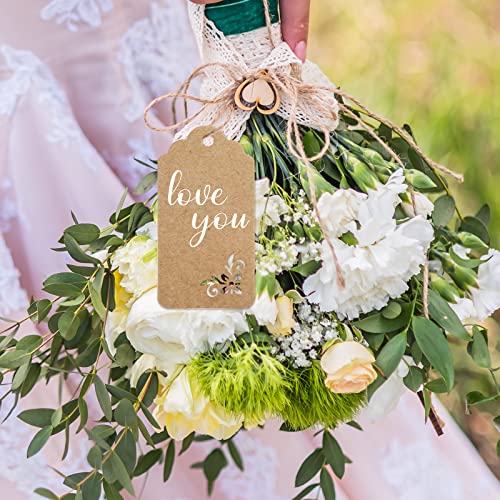 Koogel 100pcs Kraft Paper Tags,Tags with String,Party Favor Gift Tags for Wedding,Baby Shower,Bridal Shower | The Storepaperoomates Retail Market - Fast Affordable Shopping