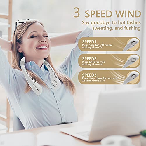 Portable Neck Fan,Bladeless USB Rechargeable Personal Hands-Free Battery Operated Mini Wearable Sports Cooling Hanging Air Conditioner Fan | The Storepaperoomates Retail Market - Fast Affordable Shopping