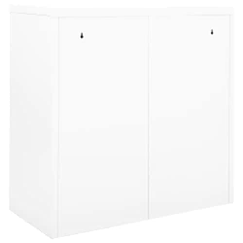 vidaXL Sliding Door Cabinet Black and White 35.4″x15.7″x35.4″ Steel | The Storepaperoomates Retail Market - Fast Affordable Shopping