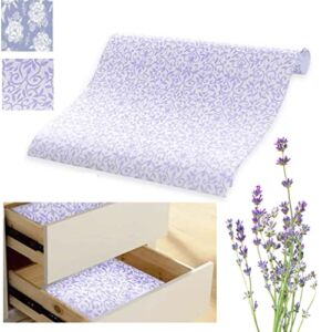 8 Sheets Lavender Scented Drawer Liners Shelf Paper Cover Decor Floral 18inch X 24inch,Purple,Variable