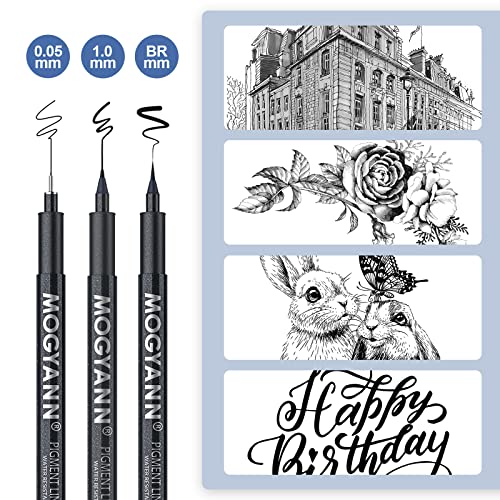 Mogyann Drawing Pens Black Art Pens for Drawing 12 Size Waterproof Ink Pens for Artists Sketching, Manga, Writing | The Storepaperoomates Retail Market - Fast Affordable Shopping