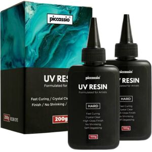 Piccassio UV Resin 200g – Upgrade Clear Hard Type UV Resin – Rapid Cure Craft Resin Using UV Light – Casting and Coating – Make DIY Crafts – Jewelry, Keychains, Clear-Cast Parts in Minutes