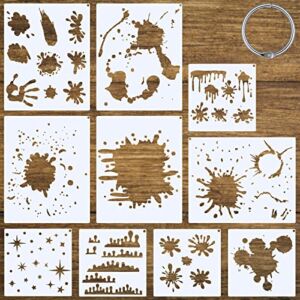 10 Pieces Stain and Splatter Stencils Shoe Stencils Graffiti Stencils DIY Art Stencils for Painting on Wood, Canvas, Paper, Fabric, Floor, Wall