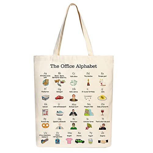 The Office Alphabet Tote Bag The Office TV Show Merchandise Office Fans Kitchen Gifts Office Theme Bags Presents | The Storepaperoomates Retail Market - Fast Affordable Shopping