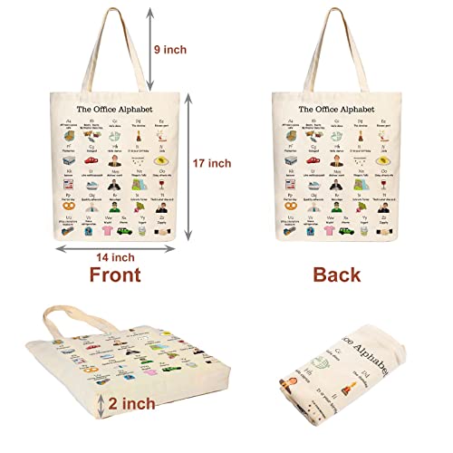 The Office Alphabet Tote Bag The Office TV Show Merchandise Office Fans Kitchen Gifts Office Theme Bags Presents | The Storepaperoomates Retail Market - Fast Affordable Shopping