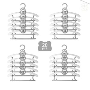 HGYZE Baby Nursery Closet Hangers, Ultra Thin Non-Slip and Extendable Laundry Infant Pant Hanger for Newborn Clothes – 20pcs Grey Gift – Adjustable Children Coat Hanger for Girl Boy Toddler Kids Child