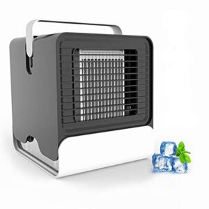 Portable Air Conditioner Fan, Personal Mini Evaporative Air Cooler Desk Humidifier Misting Fan with Handle,Desktop Air Cooler Low Noise And Simple Appearance Design with Night Light