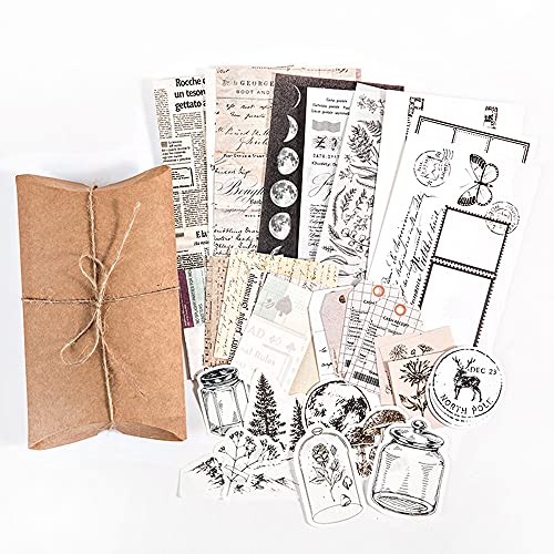 Knaid Vintage Scrapbook Supplies Pack, Decorative Moon Phase Plant Nature Retro Paper Stickers Collection for Junk Journal DIY Arts Crafts Album Bullet Journals Planners | The Storepaperoomates Retail Market - Fast Affordable Shopping