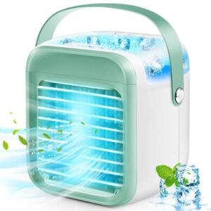 Portable Air Conditioner, Evaporative Air Conditioner Fan with 7 Colors, Camping AC Unit, Personal Air Cooler Desktop Air Conditioner with Handle for Office Home