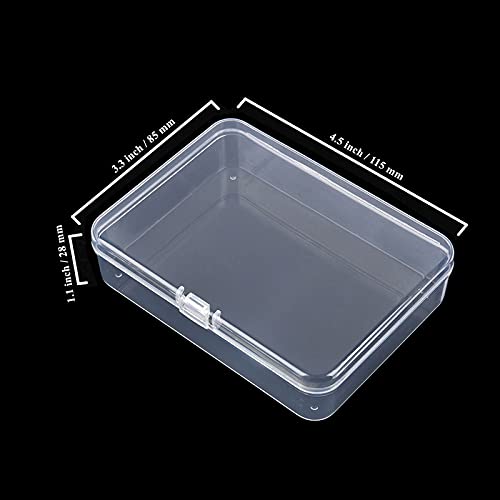 8-Pack Rectangular Plastic Storage Containers Box with Hinged Lid for Beads and Crafts, 4.5 x 3.3 x 1.1 inch / 115 x 85 x 28 mm (Translucent) | The Storepaperoomates Retail Market - Fast Affordable Shopping